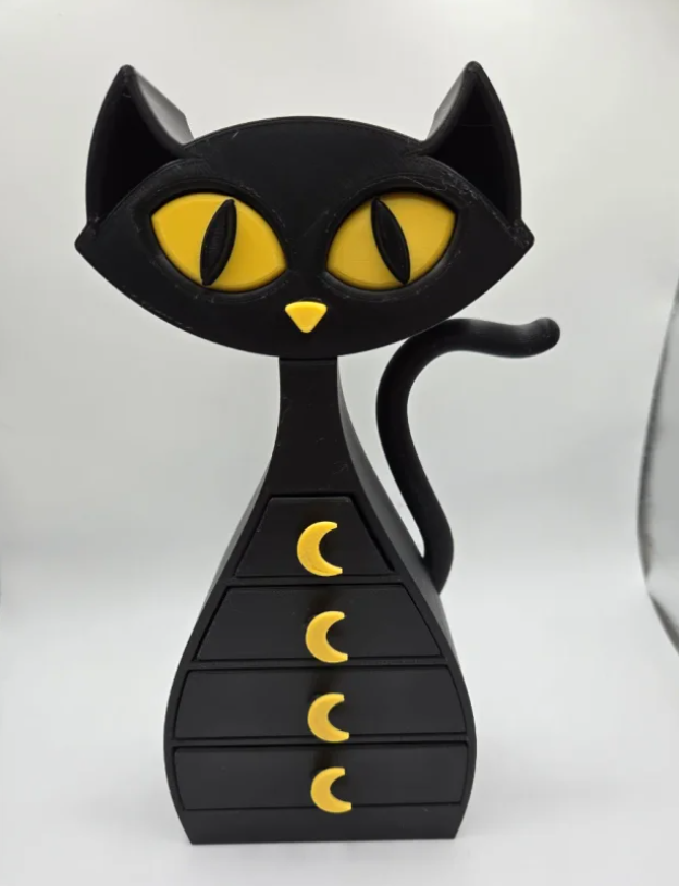 ✨Joyero Gato Negro 3D – Organizador Original✨