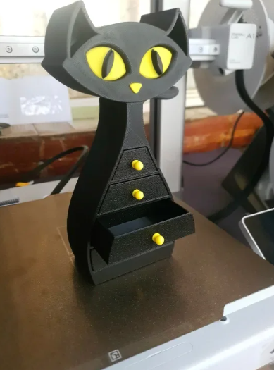 ✨Joyero Gato Negro 3D – Organizador Original✨