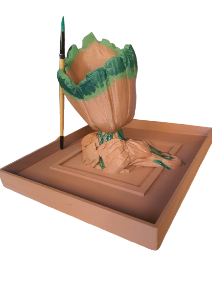 🌱 Bandeja Organizadora Baby Groot - Edición Fan Art | 3D Pintado a Mano 🎨✨